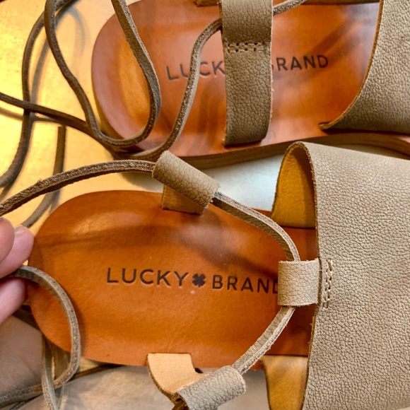 LUCKY BRAND Hadesha sandals green leather - Picture 2 of 11